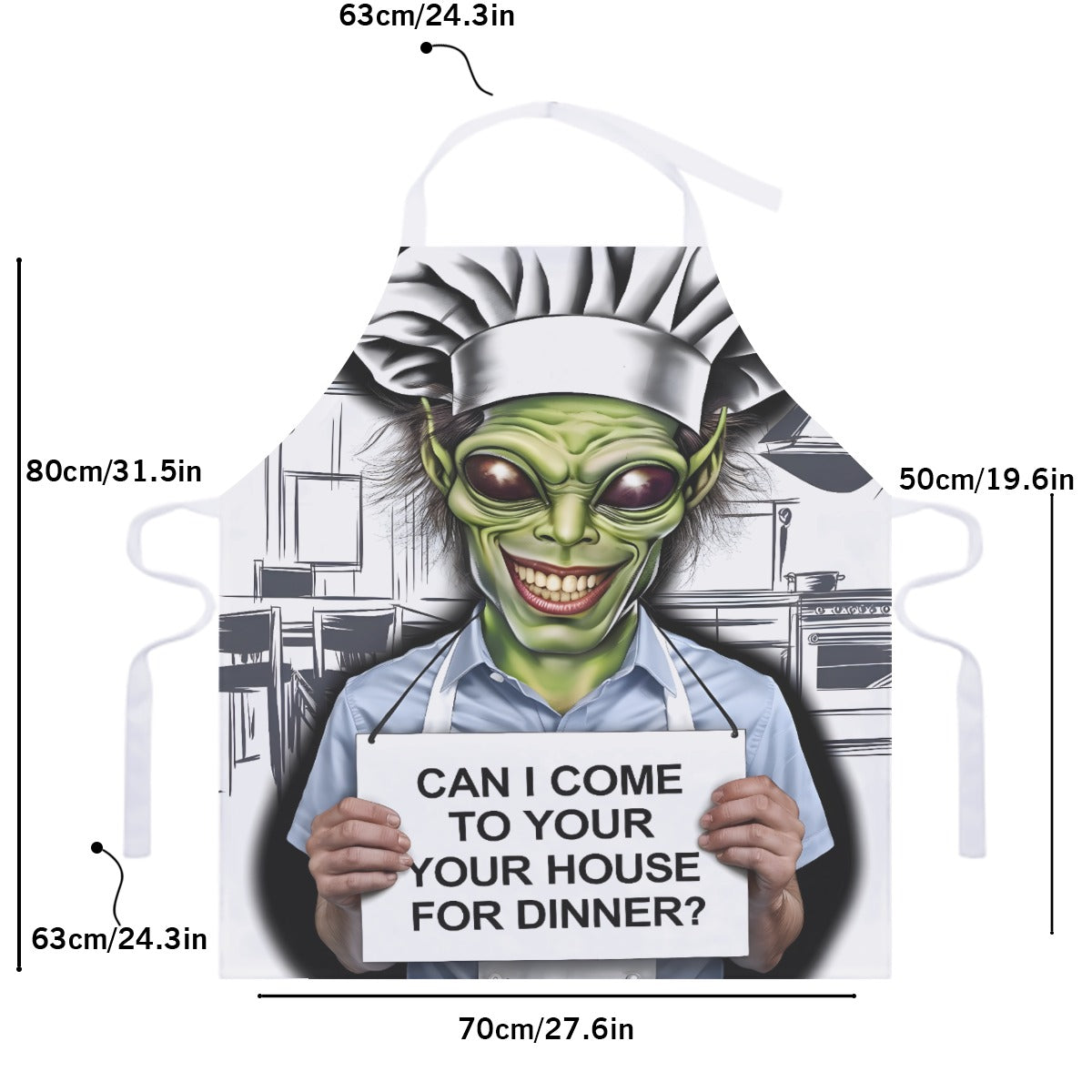 Adjustable Apron With White Strap