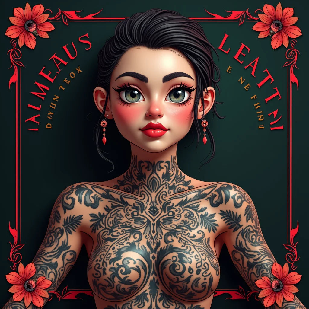 Bold, Tattoo, Graphic, Design, AI Art, Unrealistic, - Bold Tattoo Graphic Design AI Art Meets Unrealistic Visions