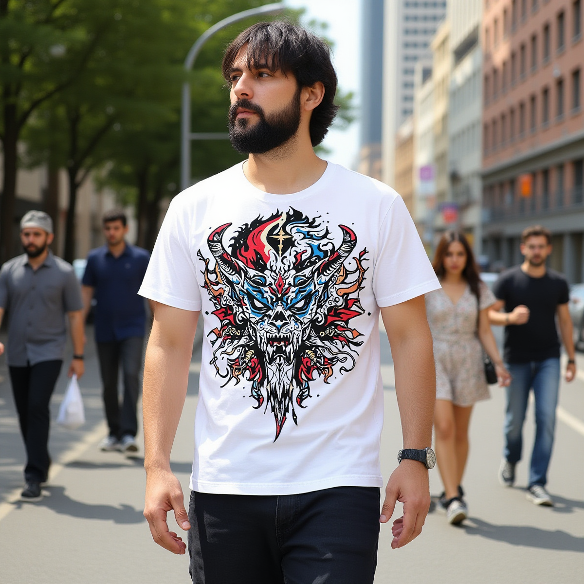 All-Over Print Men's O-Neck T-Shirt | 190GSM Cotton