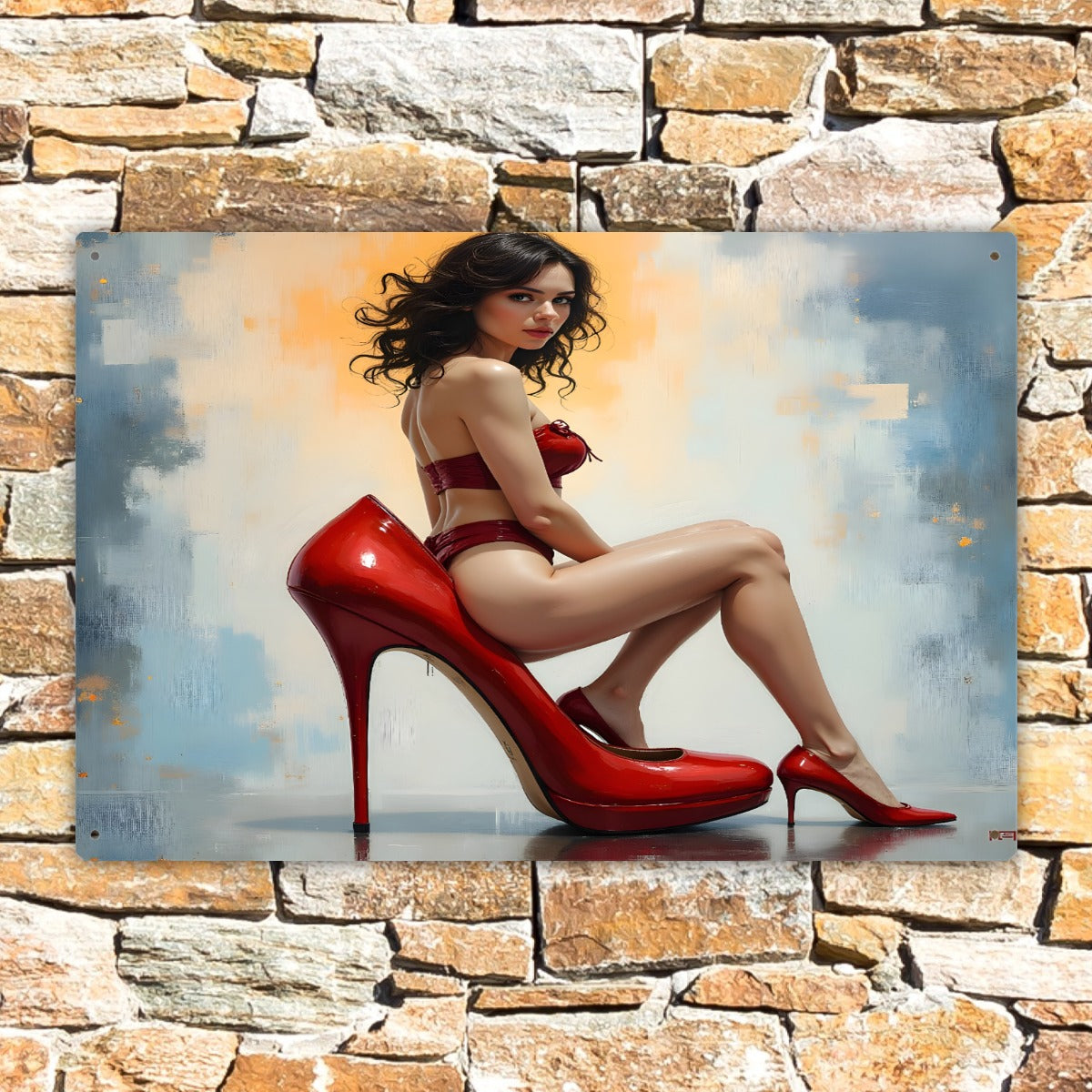 Rectangular Metal Hanging Painting For The USA