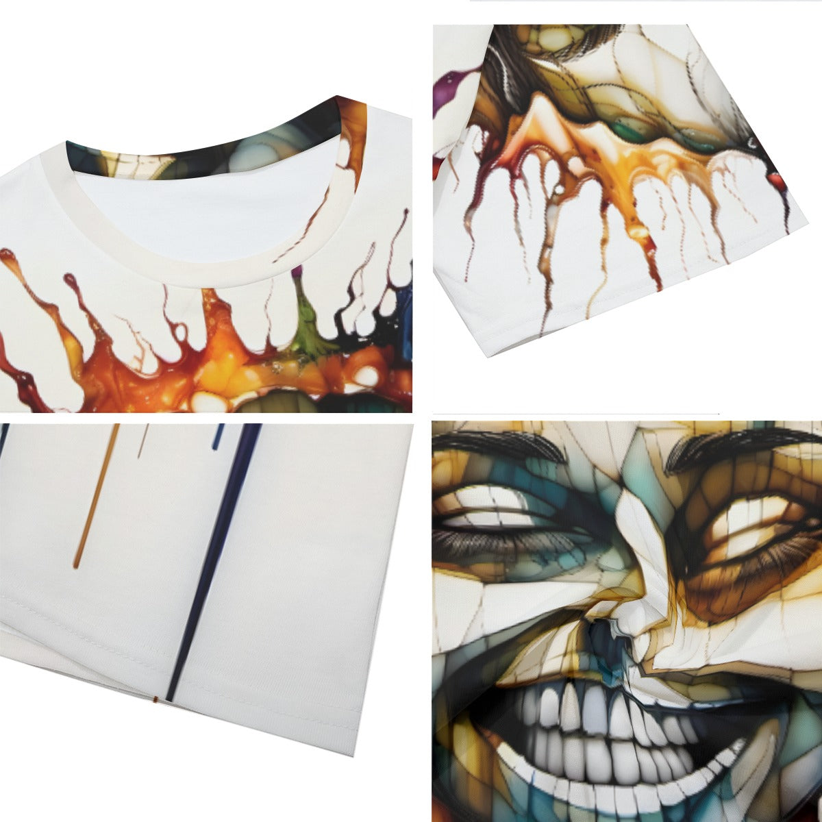 All-Over Print O-Neck T-Shirt Cotton