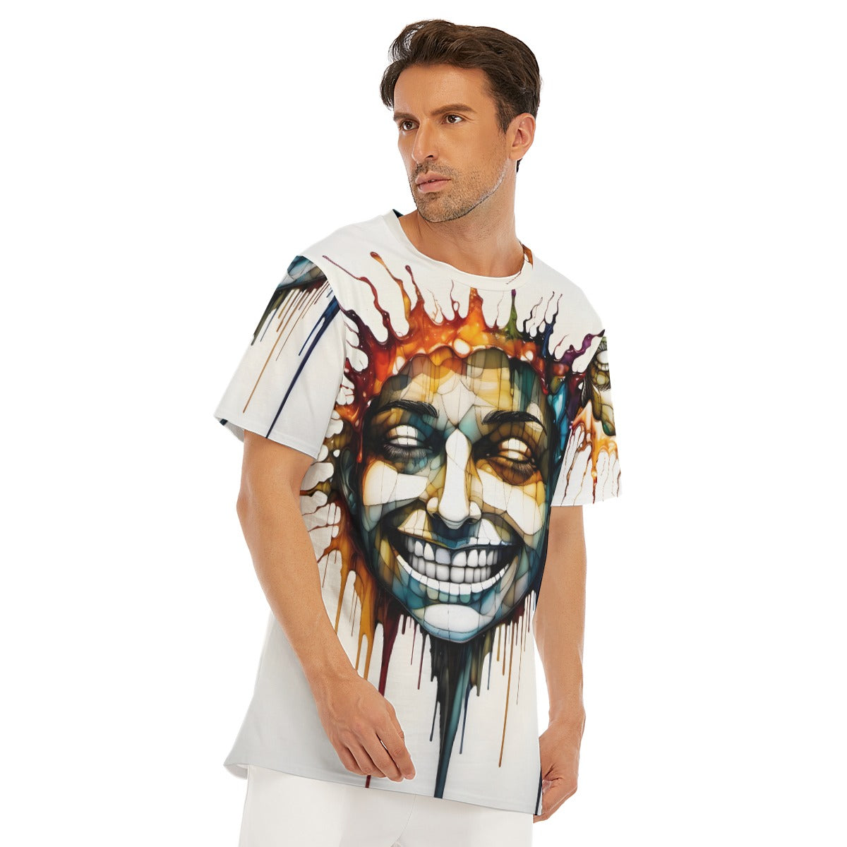All-Over Print O-Neck T-Shirt Cotton