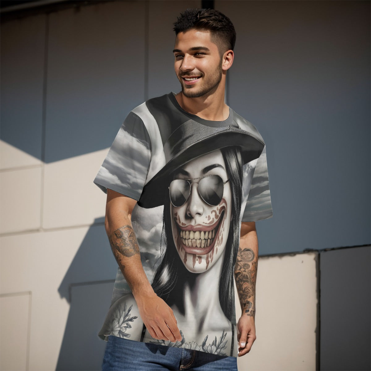 All-Over Print T-Shirt  Cotton