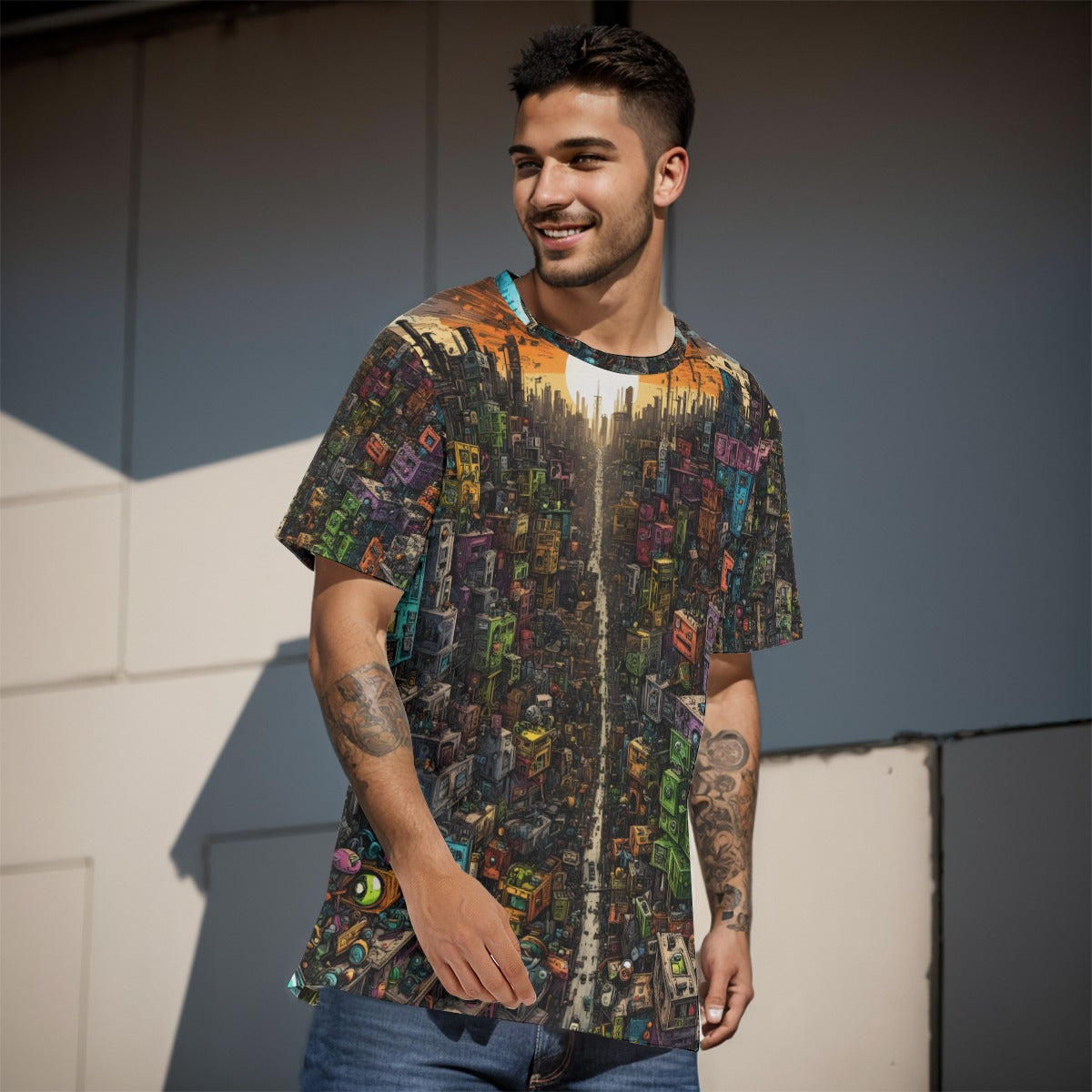 All-Over Print O-Neck T-Shirt | 190GSM Cotton