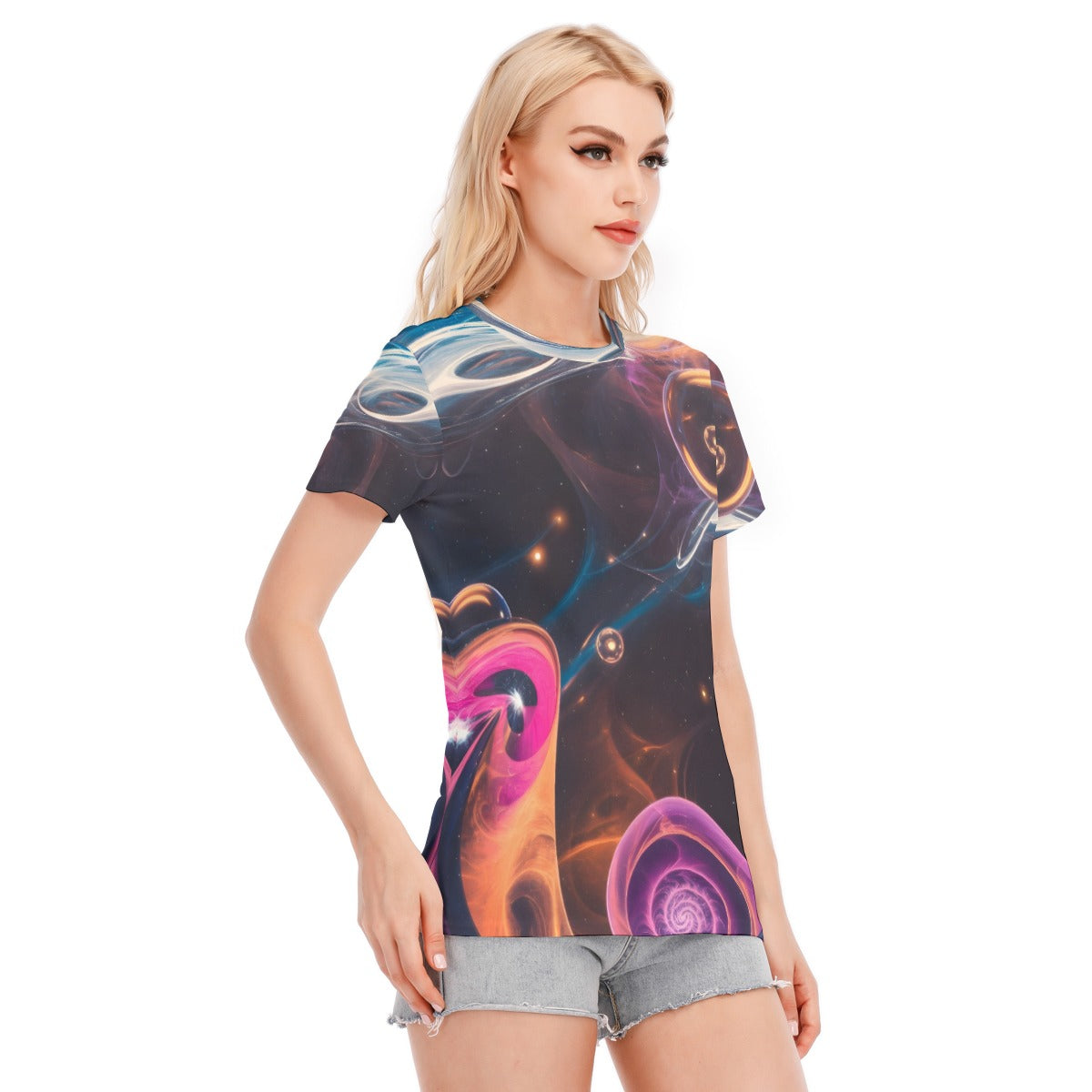All-Over Print Women's Round Neck T-Shirt | 190GSM Cotton