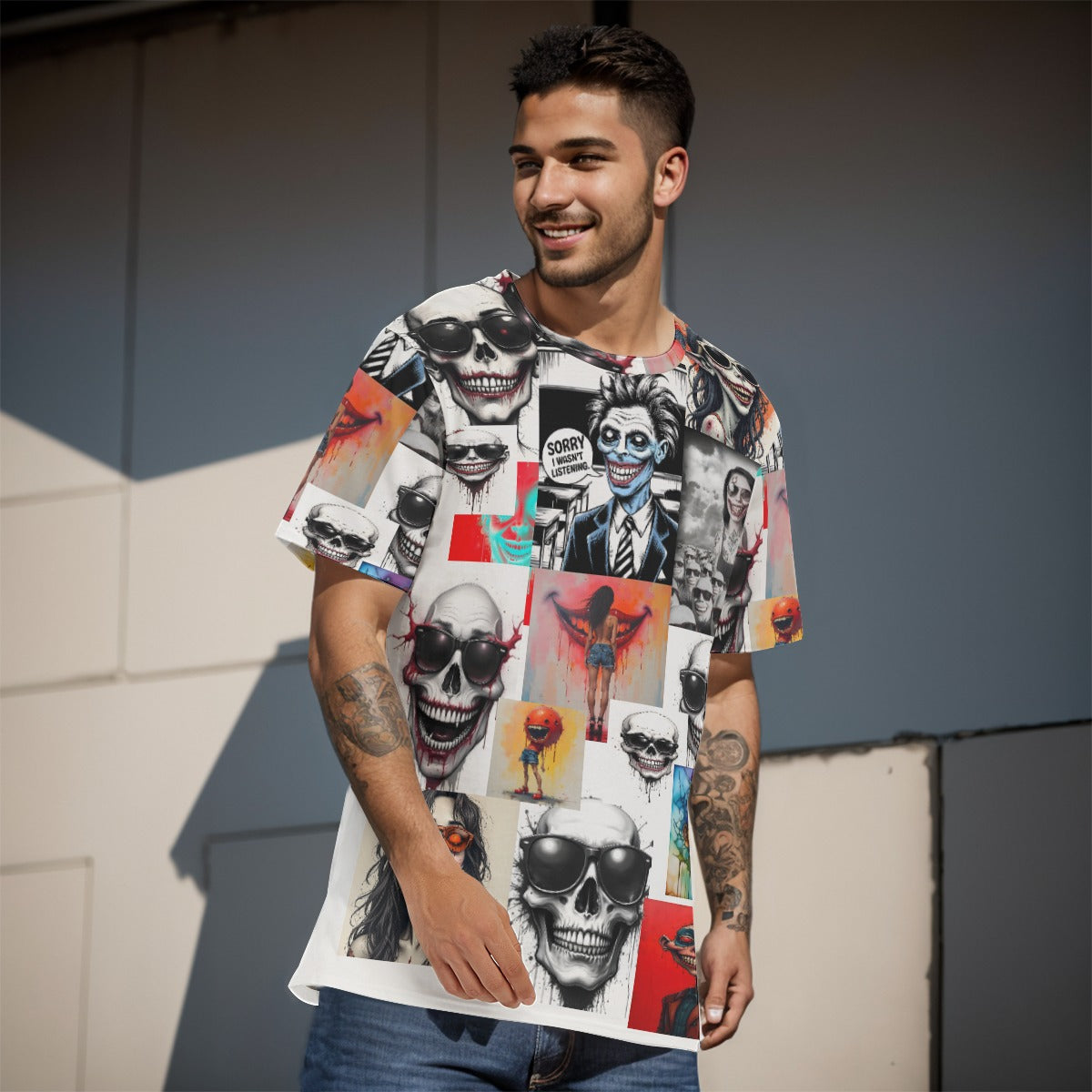 All-Over Print  T-Shirt  Cotton