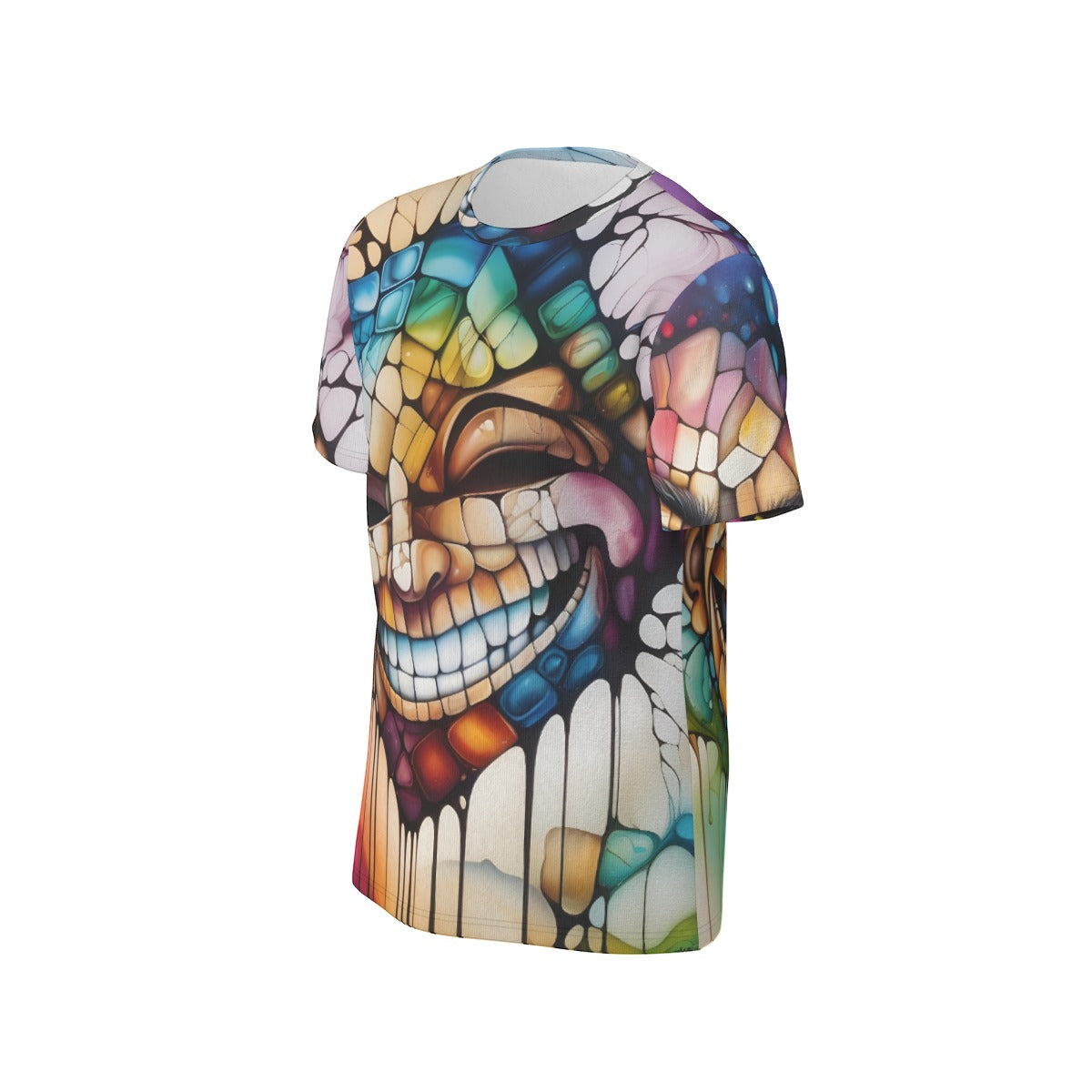 All-Over Print O-Neck T-Shirt Cotton