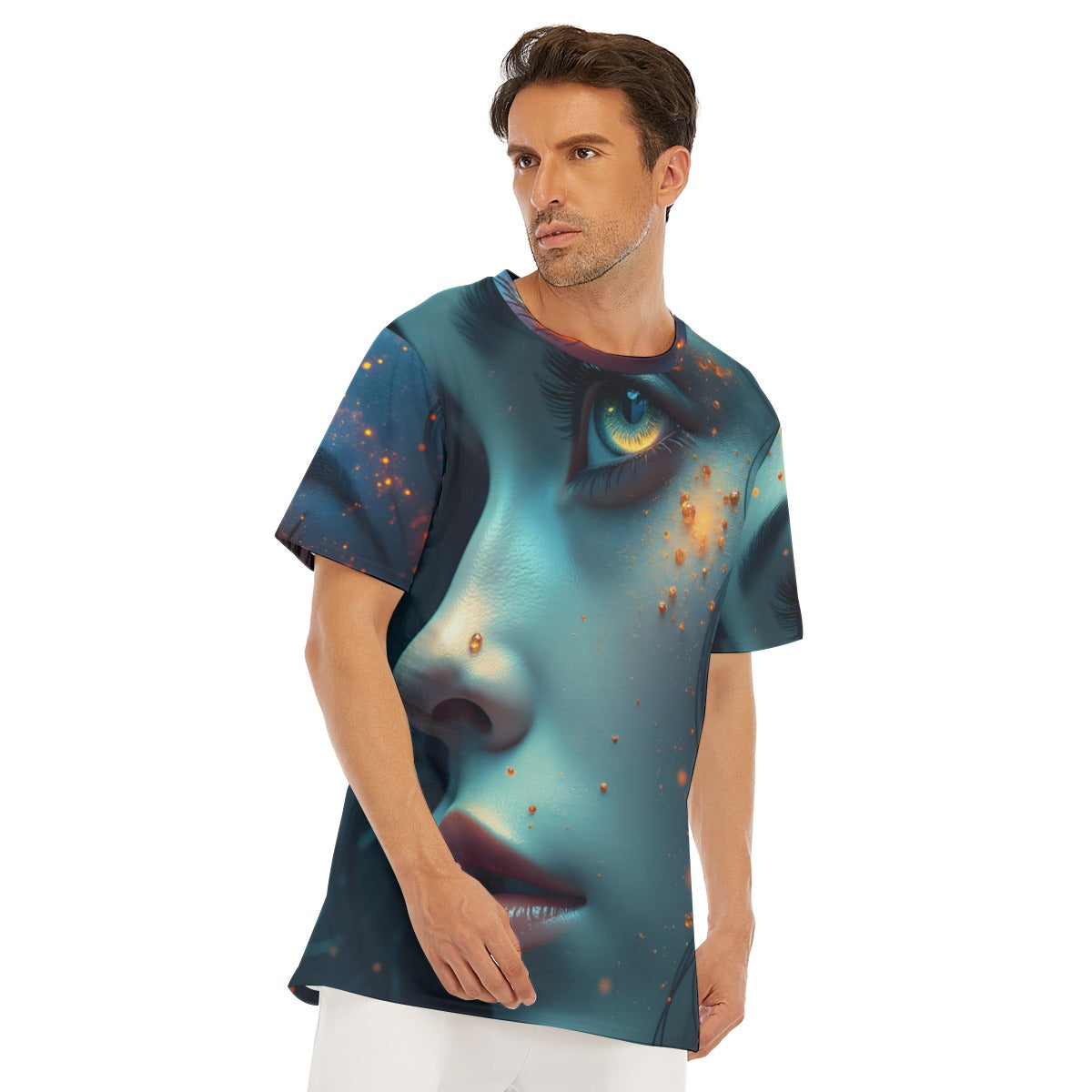 All-Over Print  O-Neck T-Shirt  Cotton