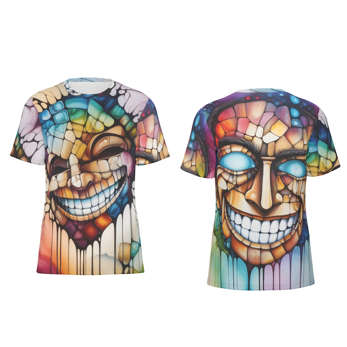 All-Over Print O-Neck T-Shirt Cotton