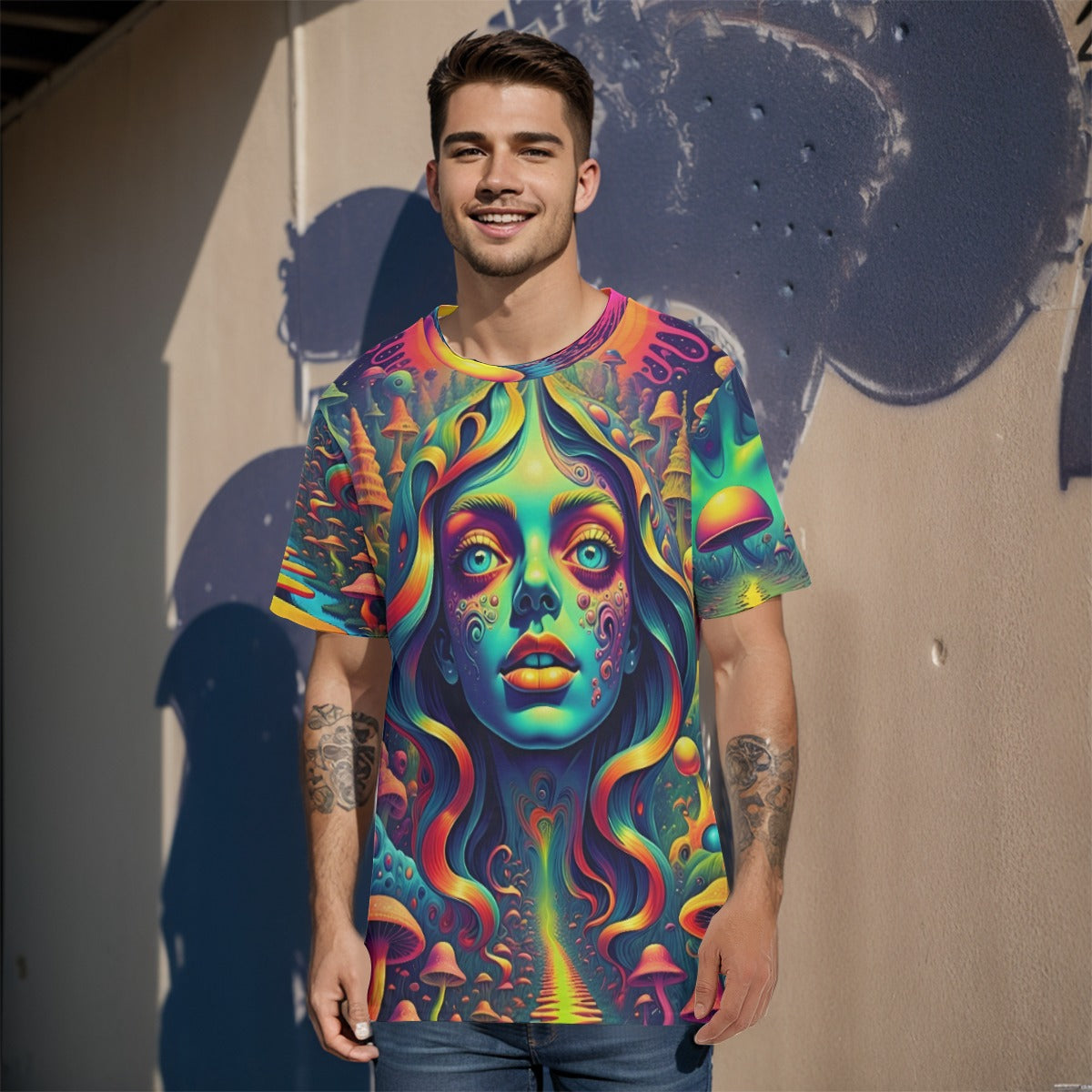 All-Over Print Men's O-Neck T-Shirt | 190GSM Cotton