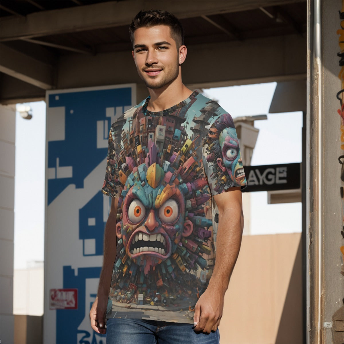 All-Over Print  O-Neck T-Shirt | 190GSM Cotton