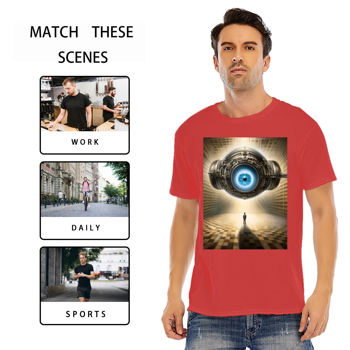 Unisex O-neck Short Sleeve T-shirt CottonStAI Inked Clothing, Tattoo Style Apparel, Edgy Designs, T-Shirt with Digital Print, Graphic Tee, Gift For All, Fashion Statement