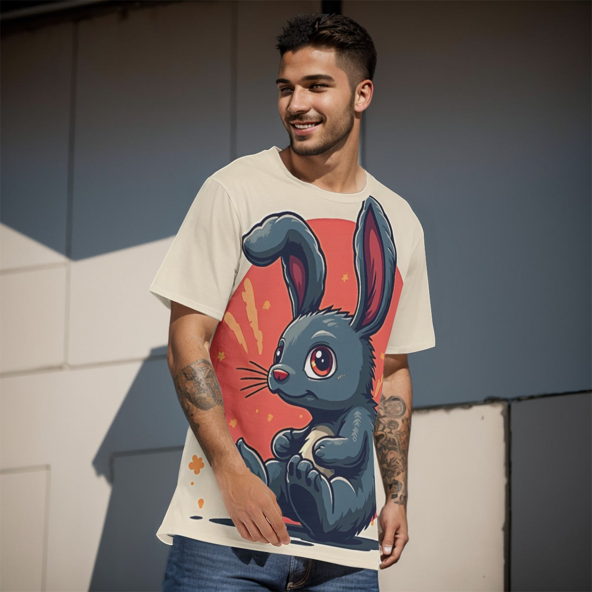 All-Over Print  T-Shirt  Cotton