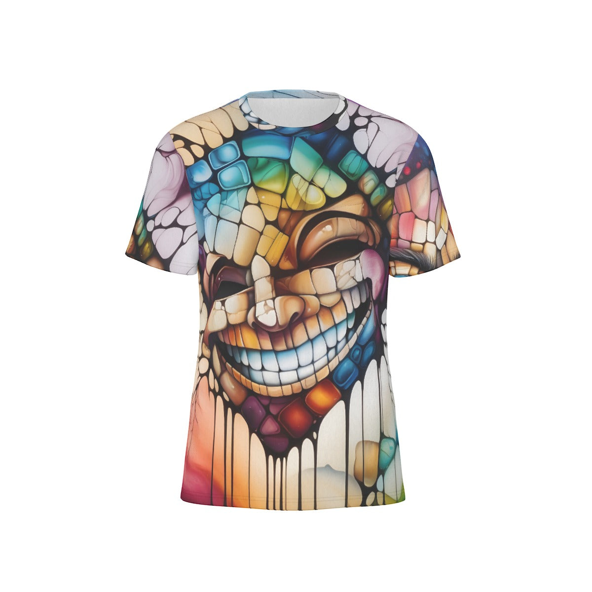 All-Over Print O-Neck T-Shirt Cotton