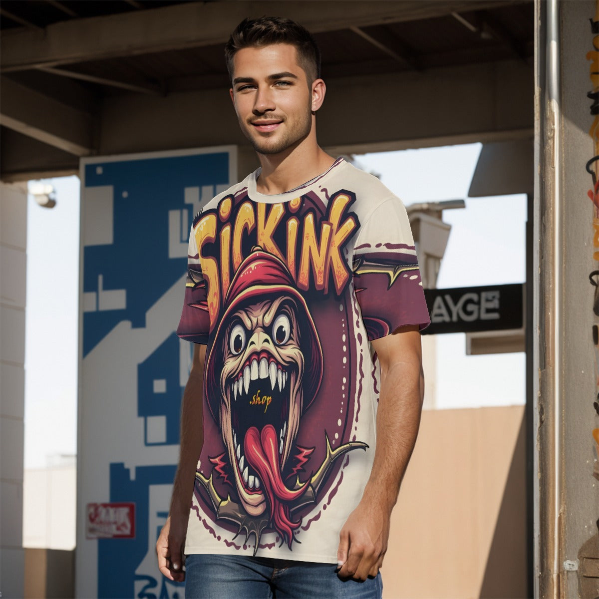 All-Over Print Men's O-Neck T-Shirt | 190GSM Cotton