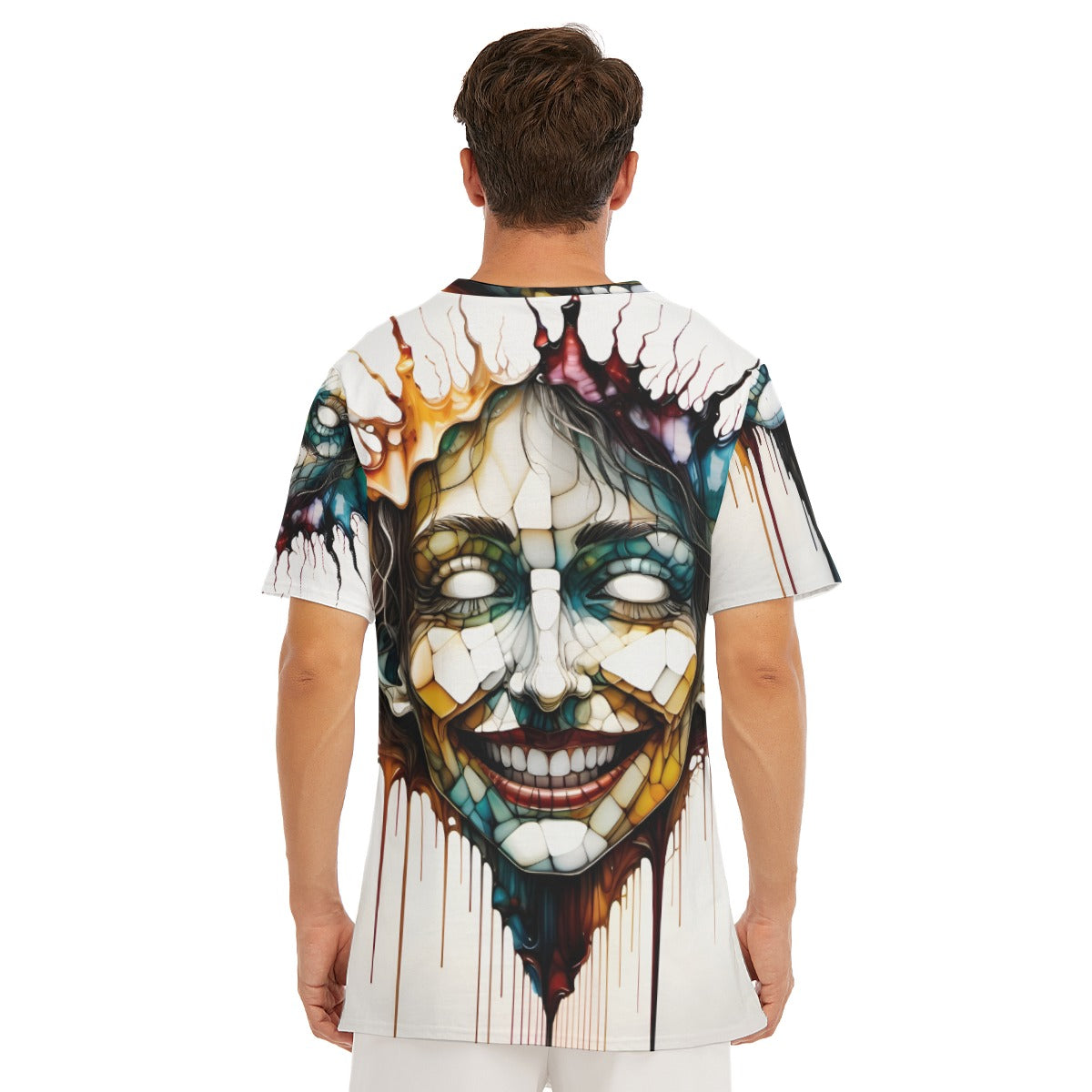 All-Over Print O-Neck T-Shirt Cotton