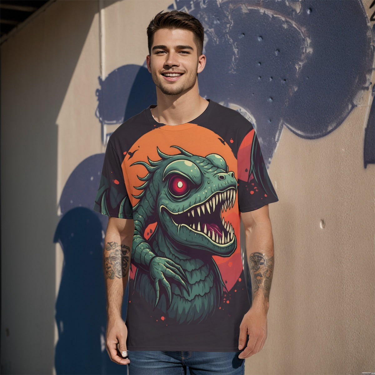 All-Over Print  T-Shirt  Cotton