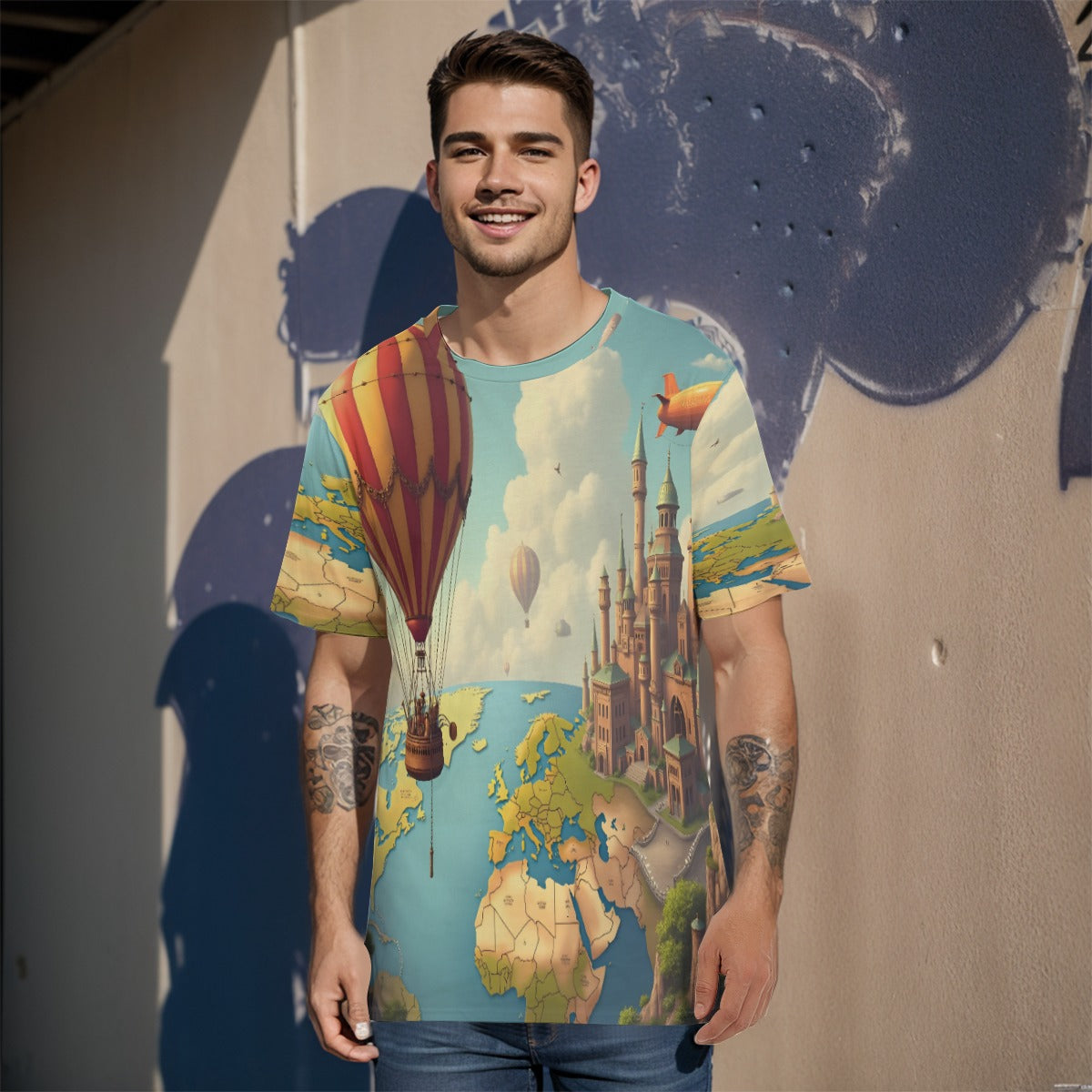 All-Over Print Men's O-Neck T-Shirt | 190GSM Cotton