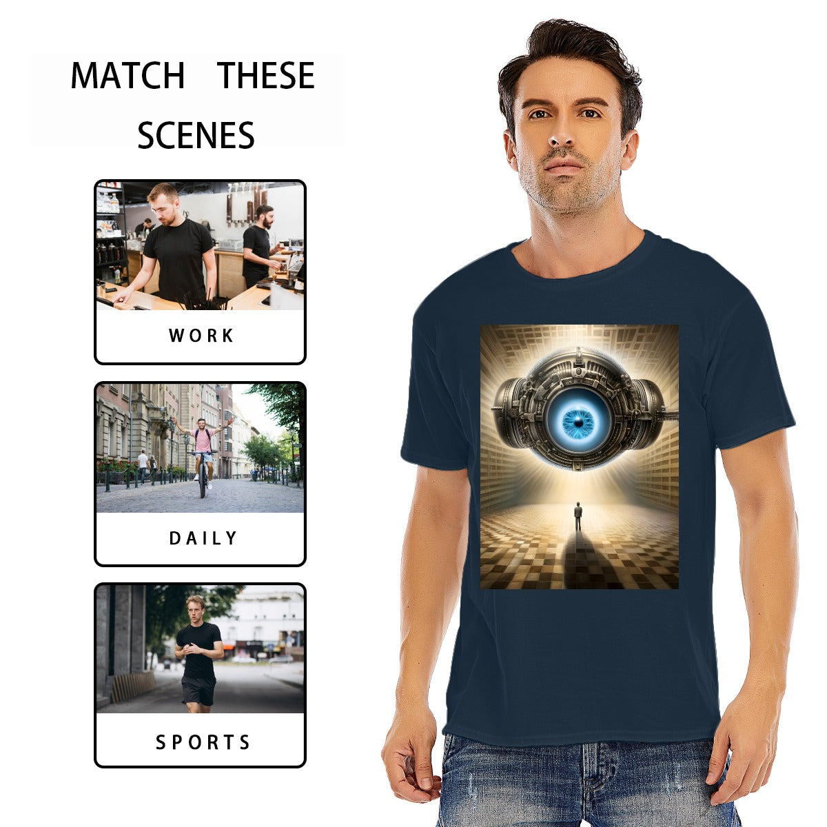 Unisex O-neck Short Sleeve T-shirt CottonStAI Inked Clothing, Tattoo Style Apparel, Edgy Designs, T-Shirt with Digital Print, Graphic Tee, Gift For All, Fashion Statement