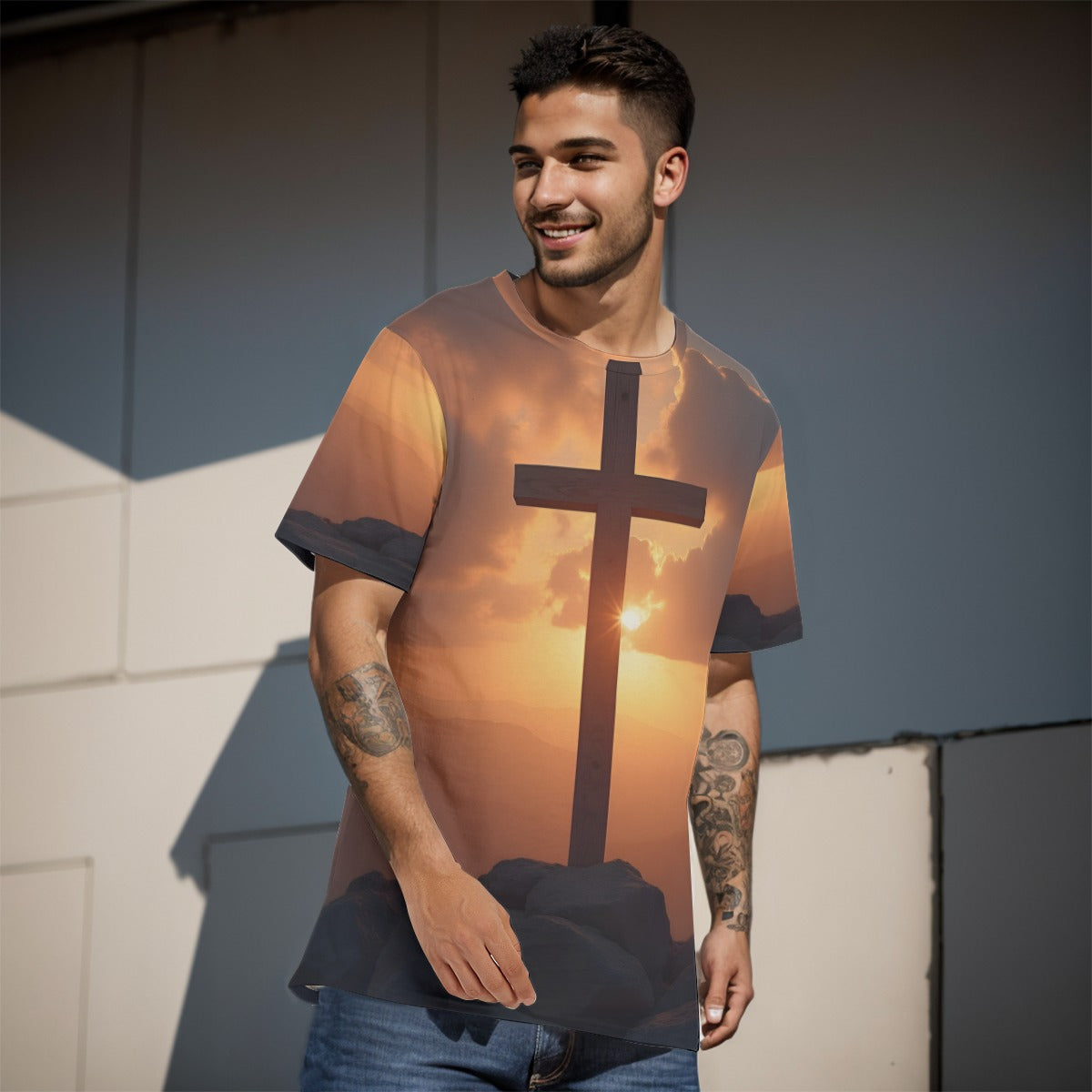 All-Over Print  O-Neck T-Shirt | 190GSM Cotton
