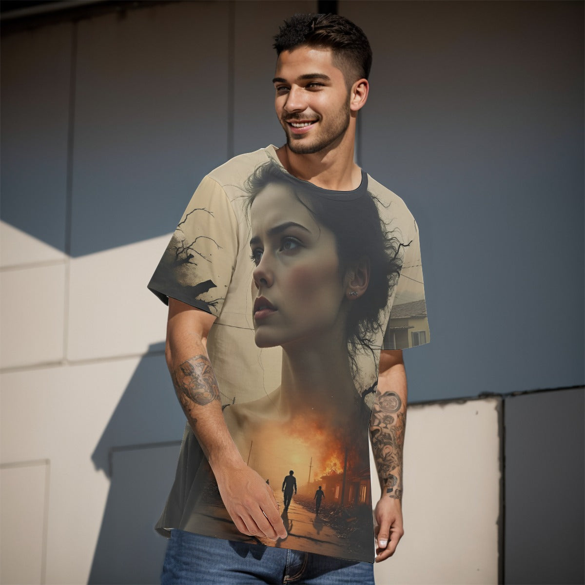 All-Over Print   O-Neck T-Shirt | 190GSM Cotton