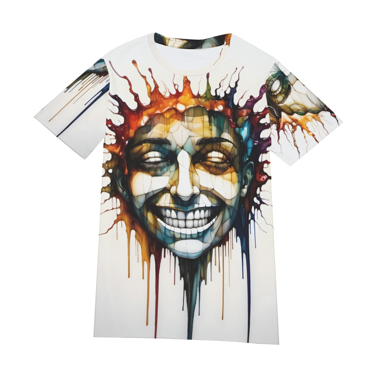 All-Over Print O-Neck T-Shirt Cotton