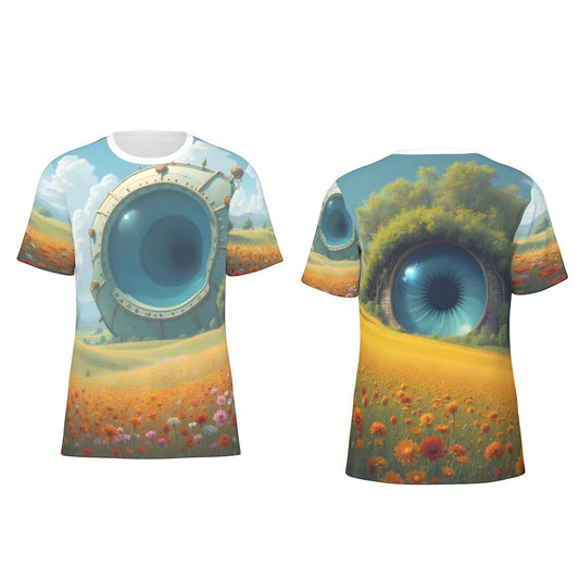 All-Over Print O-Neck T-Shirt Cotton