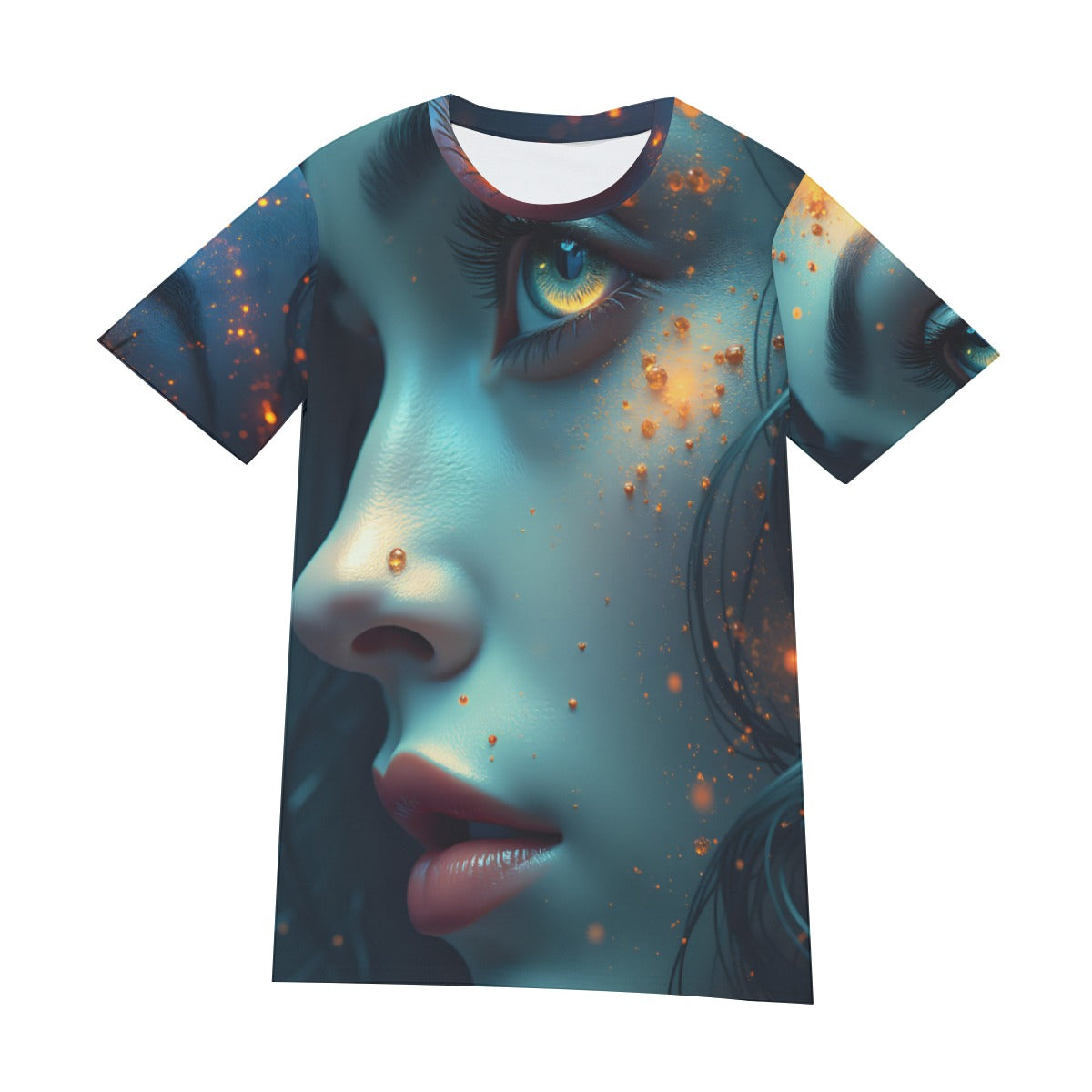 All-Over Print  O-Neck T-Shirt  Cotton