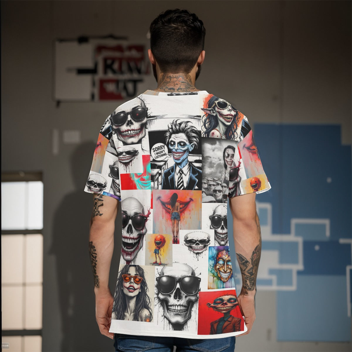 All-Over Print  T-Shirt  Cotton