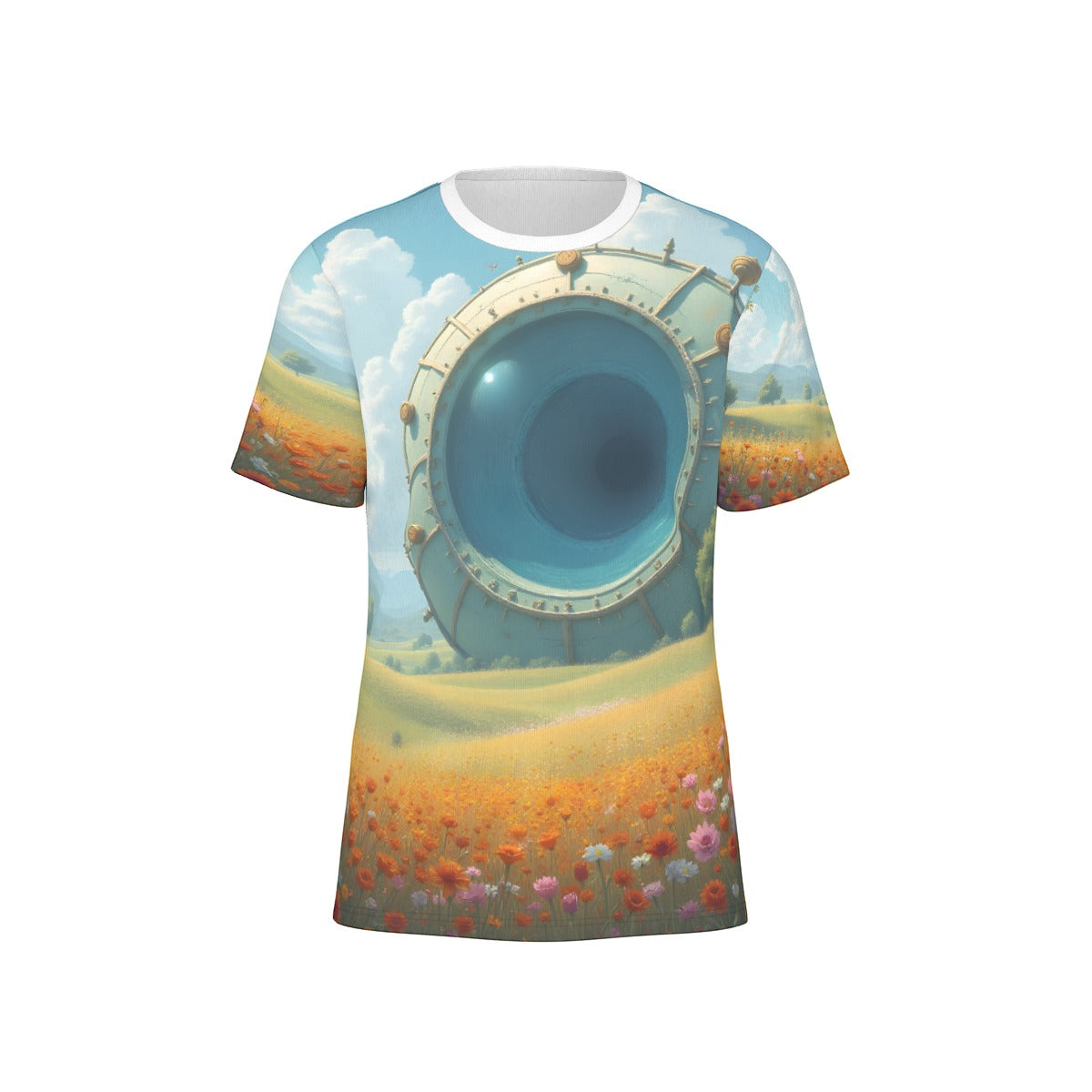 All-Over Print O-Neck T-Shirt Cotton