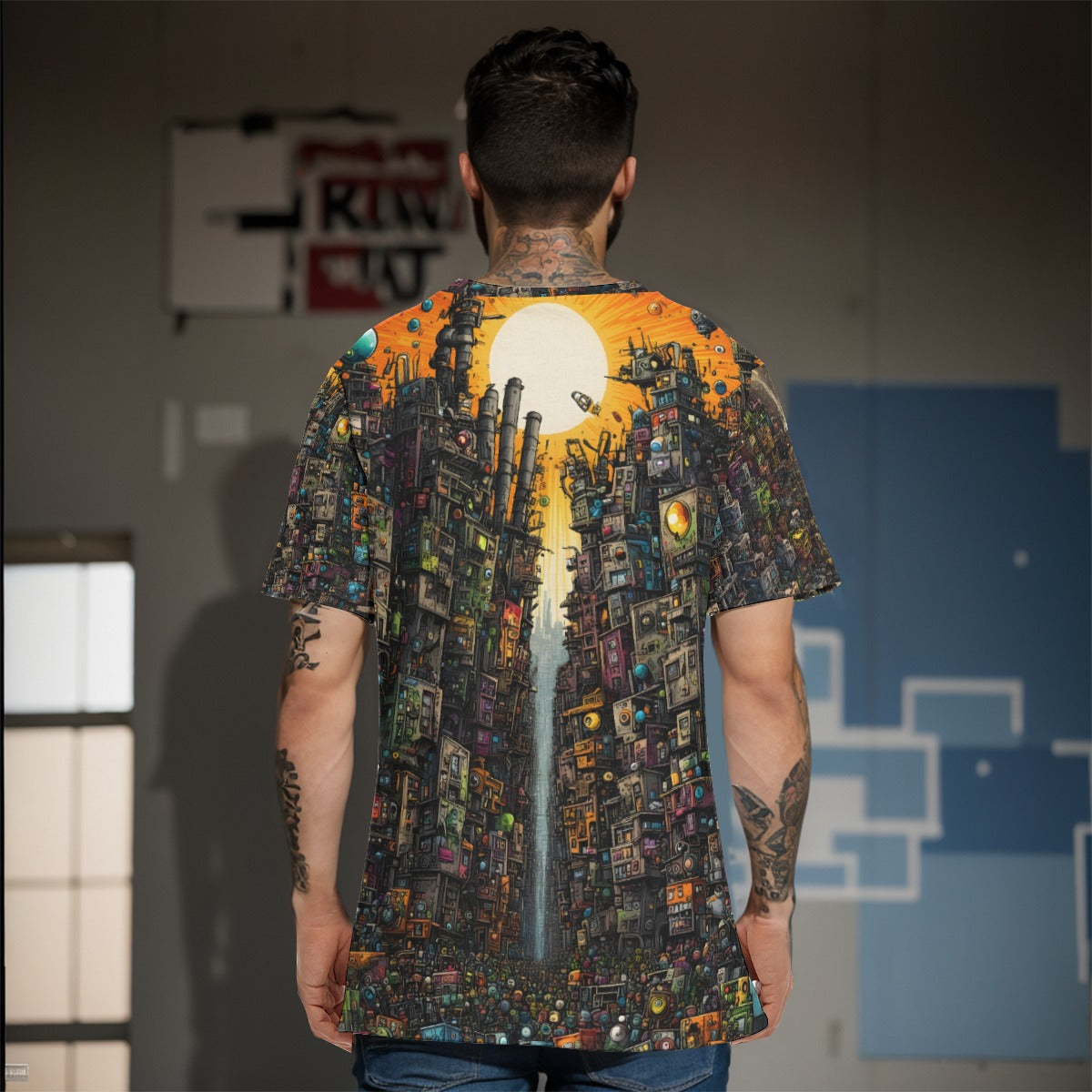 All-Over Print O-Neck T-Shirt | 190GSM Cotton