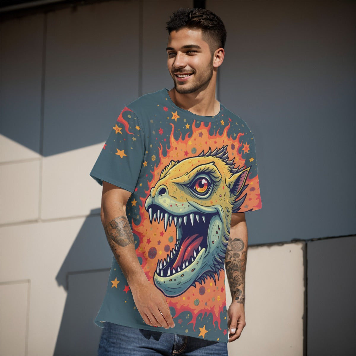 All-Over Print  T-Shirt  Cotton