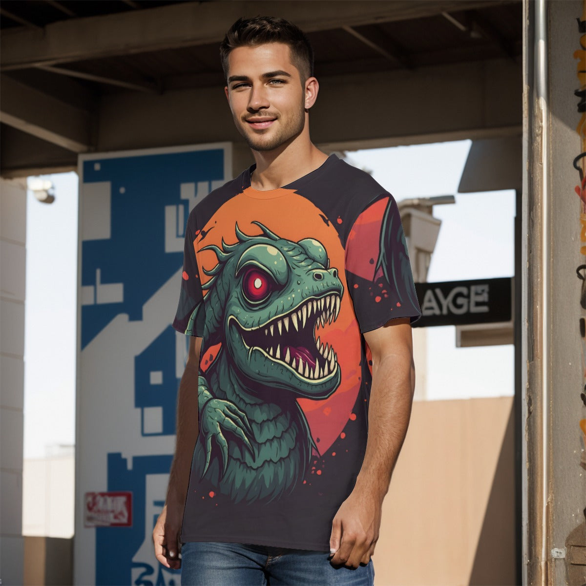 All-Over Print  T-Shirt  Cotton