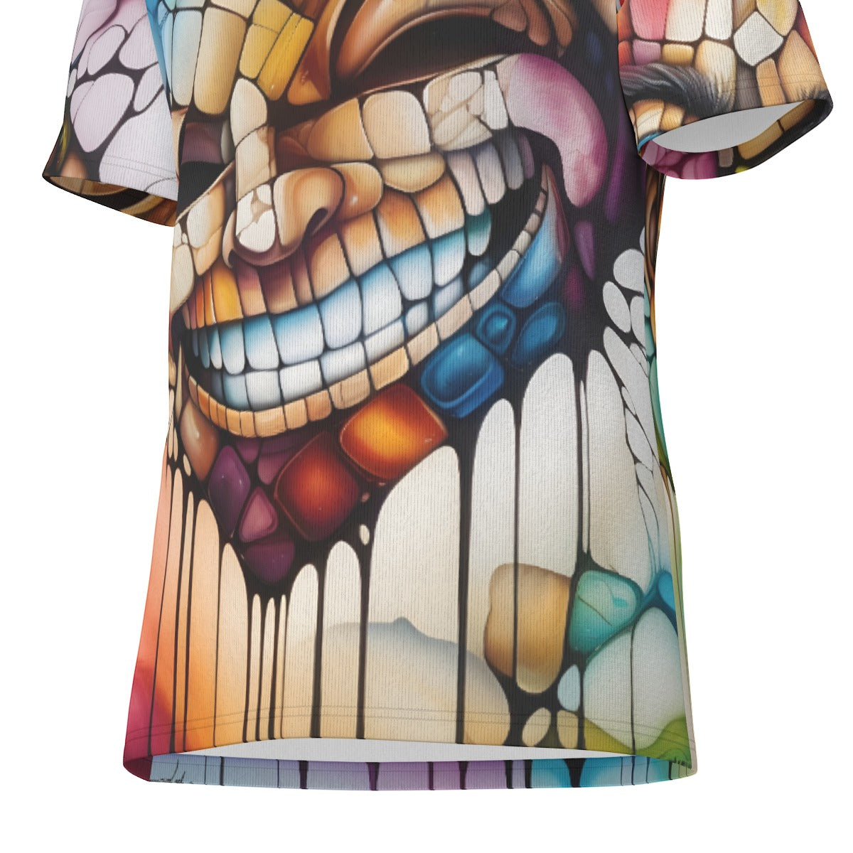 All-Over Print O-Neck T-Shirt Cotton