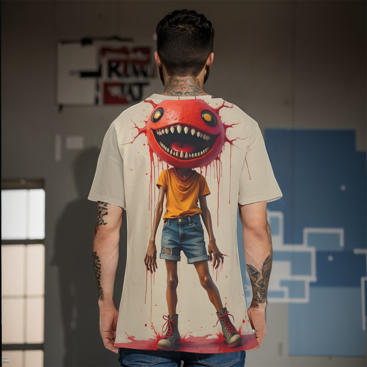 Crazy AI Inked Clothing, Tattoo style  Print Shirt,  Graphic Tee, Digital Design, Apparel, Fashionable Wear,Gift For