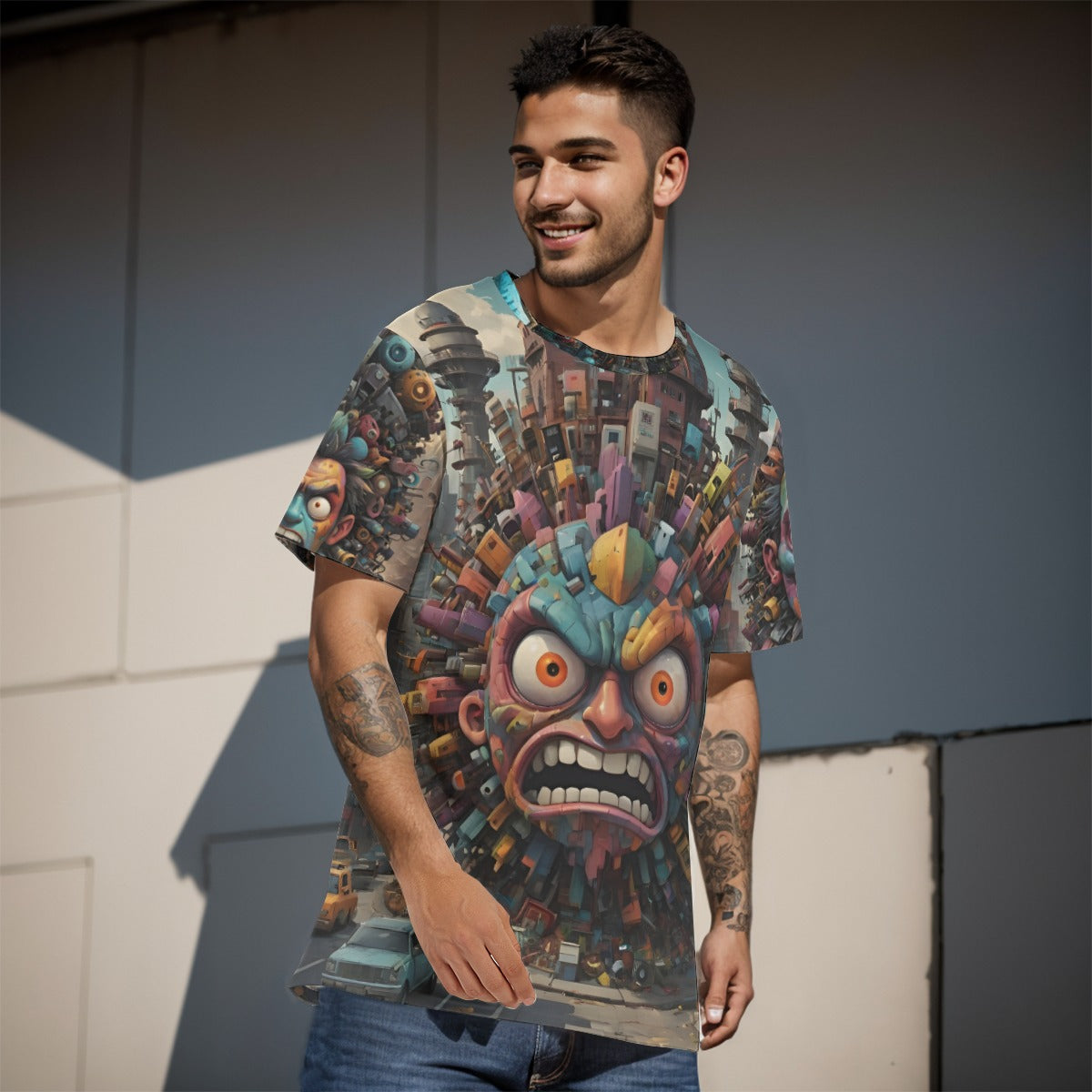 All-Over Print  O-Neck T-Shirt | 190GSM Cotton
