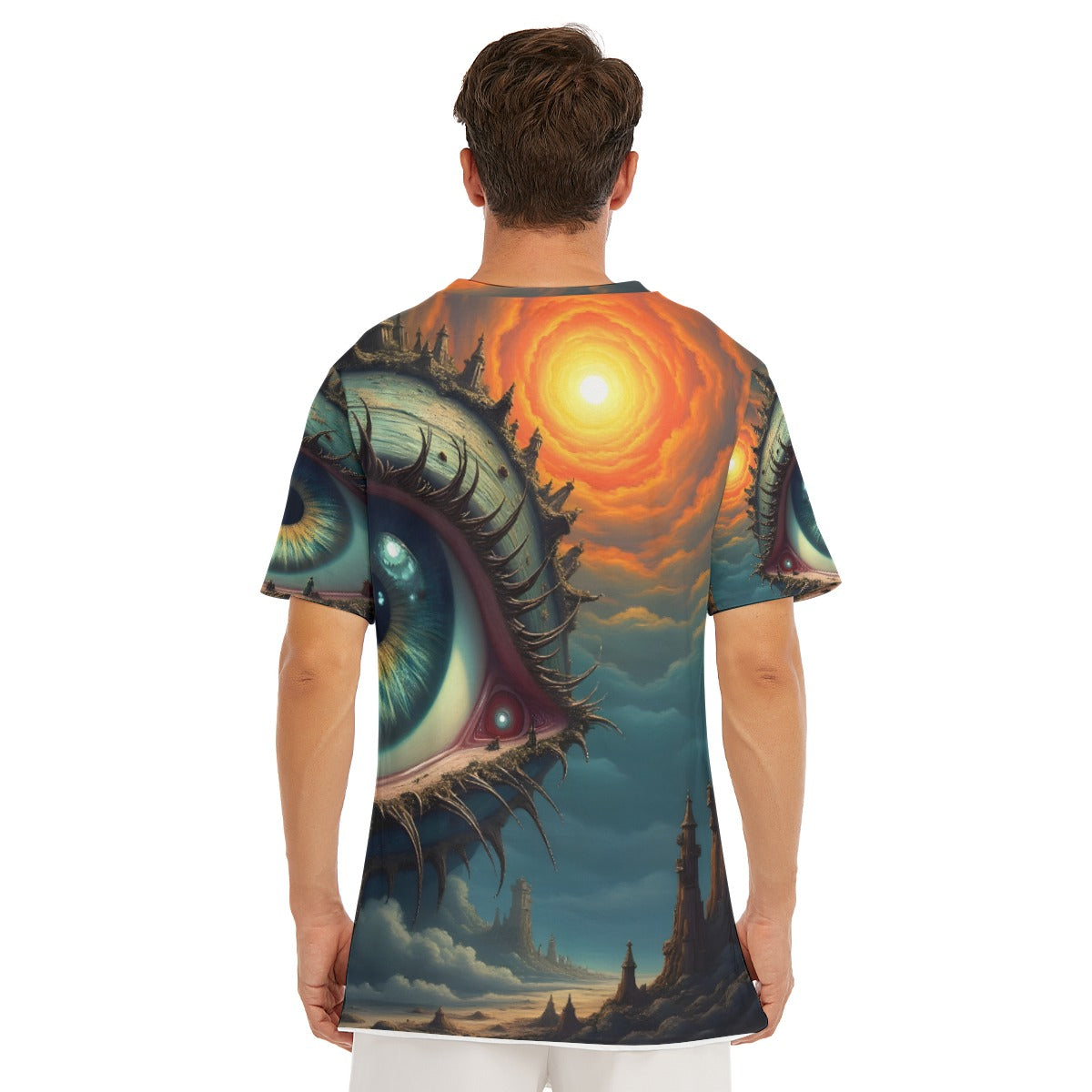 All-Over Print Inked Clothing, Designed by AI, Tattoo Inspired Art Shirt, Unique Apparel, Tee with Digital Art   Print, Gift For Him