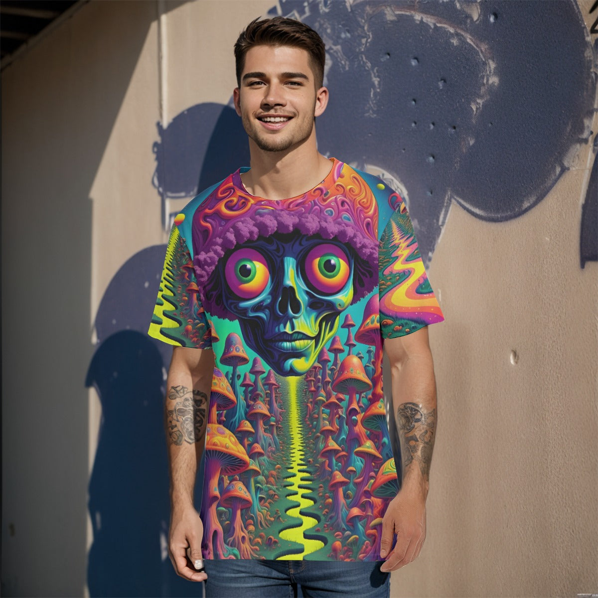 All-Over Print Men's O-Neck T-Shirt | 190GSM Cotton