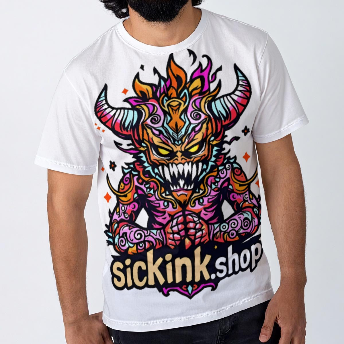 All-Over Print Men's O-Neck T-Shirt | 190GSM Cotton