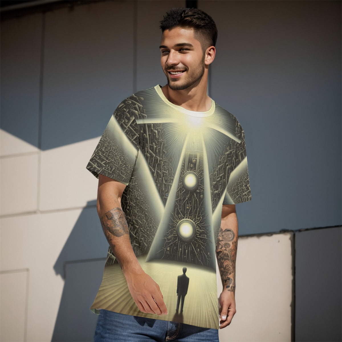 All-Over Print Men's O-Neck T-Shirt | 190GSM Cotton
