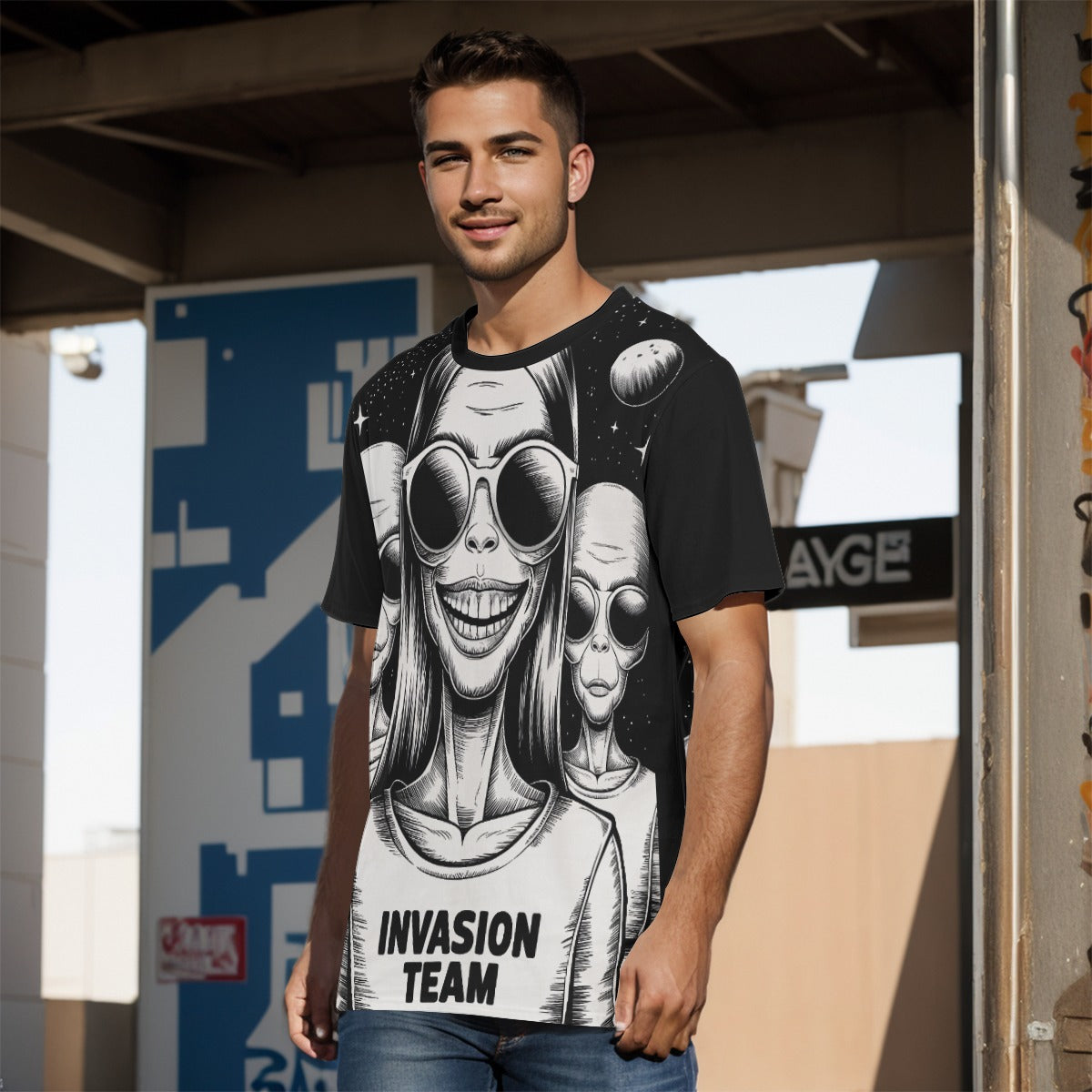 All-Over Print   T-Shirt    Cotton