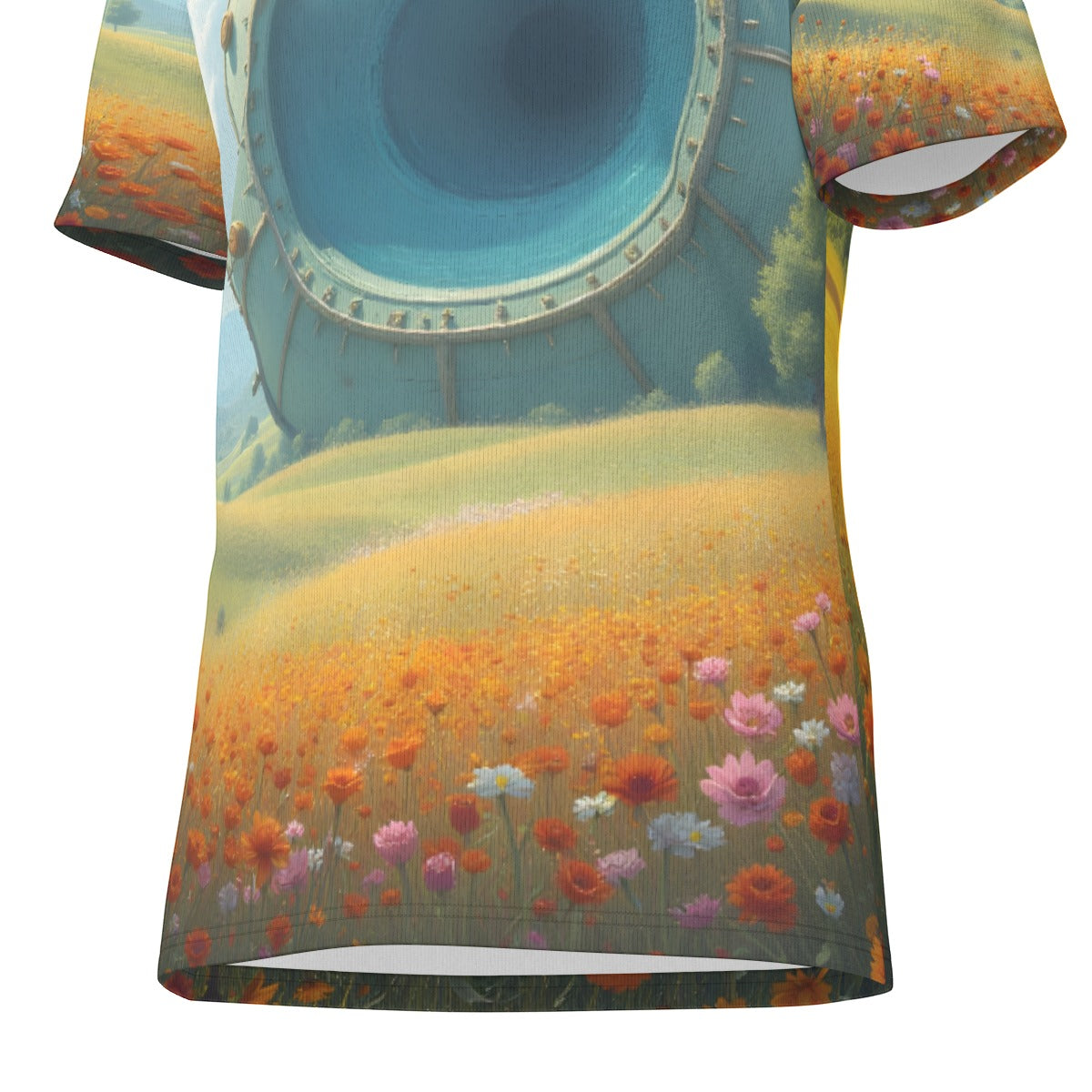 All-Over Print O-Neck T-Shirt Cotton