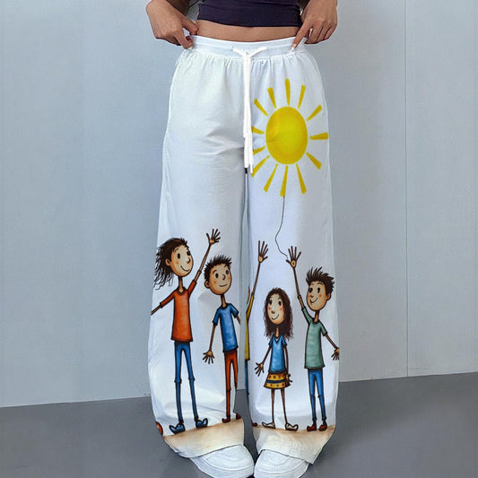 All-Over Print Women's Casual Pants|230GSM