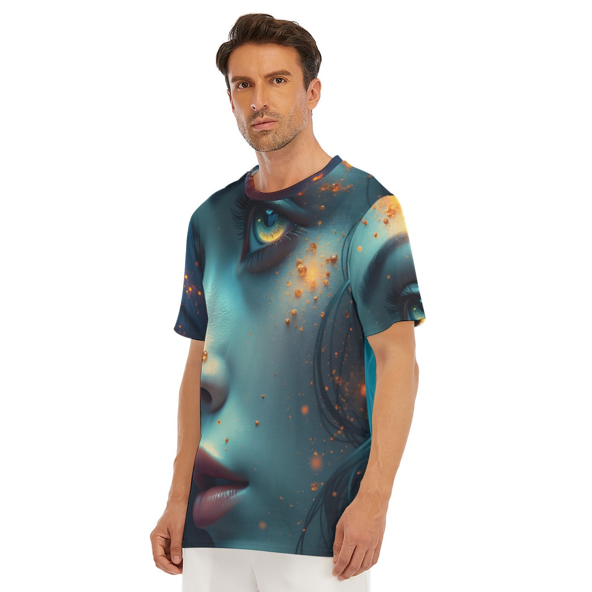All-Over Print  O-Neck T-Shirt  Cotton
