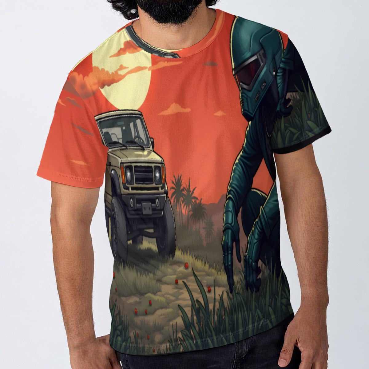 All-Over Print  T-Shirt  Cotton