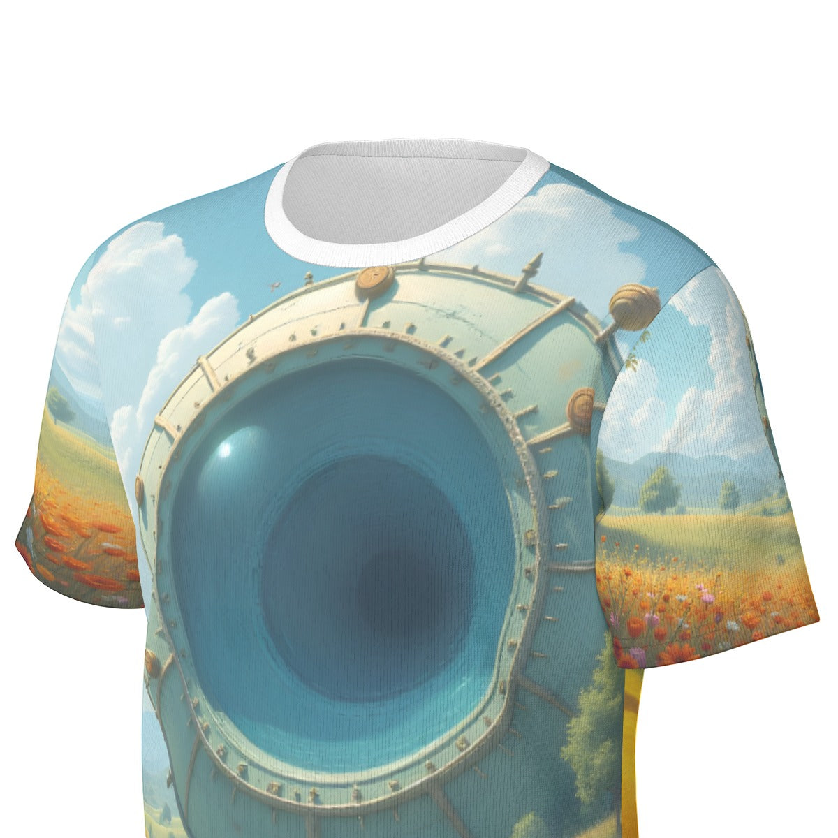 All-Over Print O-Neck T-Shirt Cotton