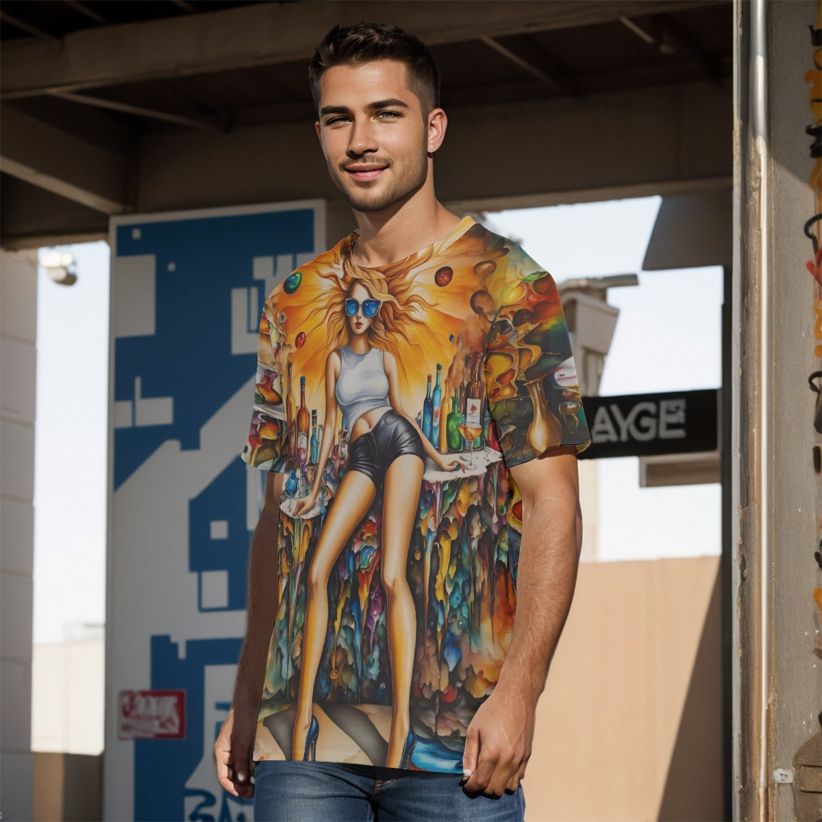 All-Over Print   T-Shirt  Cotton