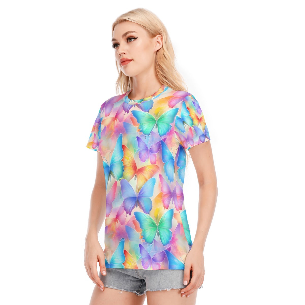 All-Over Print Women's Round Neck T-Shirt | 190GSM Cotton