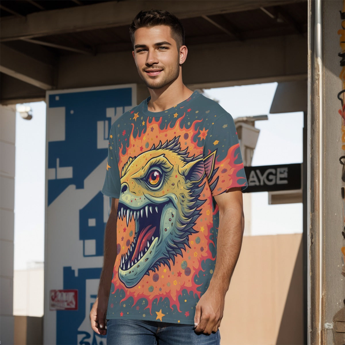 All-Over Print  T-Shirt  Cotton