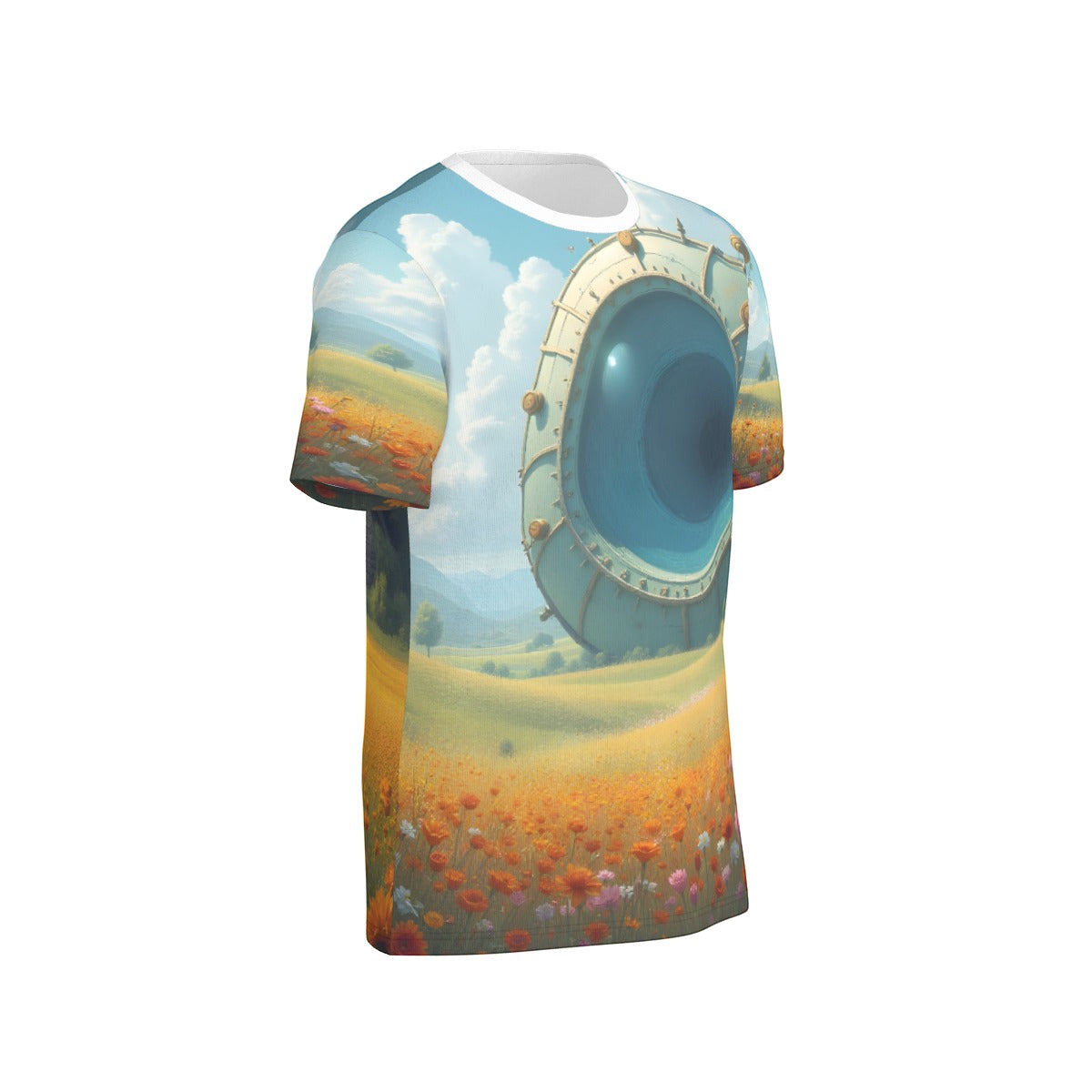 All-Over Print O-Neck T-Shirt Cotton